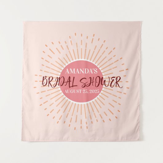 Eleganter Pink Sun Wedding Foto Stand Hintergrund Wandteppich (Vorderseite)