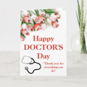 Eleganter Pink Tulip Happy Doctor's Day Karte (Vorderseite)