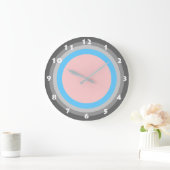 ELEGANTER PINK UND BLAUE Wall Clock Große Wanduhr (Zuhause)