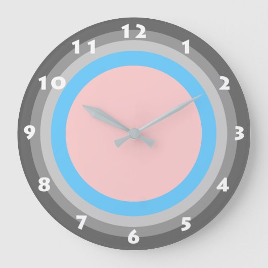 ELEGANTER PINK UND BLAUE Wall Clock Große Wanduhr (Vorderseite)