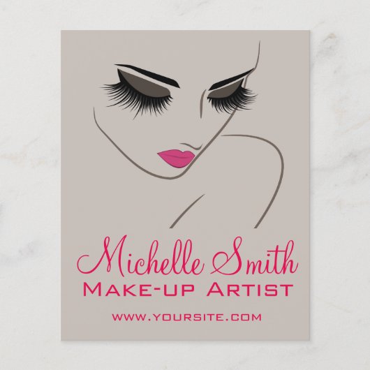 Eleganter Pink und Gray Lash Extension Schönheitss Flyer (Vorne)