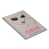 Eleganter Pink und Gray Lash Extension Schönheitss Notizblock (Rechte Seite)