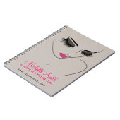 Eleganter Pink und Gray Lash Extension Schönheitss Notizblock (Linke Seite)