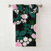 Eleganter Pink und Weiß Aquarellfarbe Farbe Farbe Badhandtuch Set (Insitu)