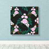 Eleganter Pink und Weiß Aquarellfarbe Farbe Farbe  Leinwanddruck (Insitu (Holzboden))