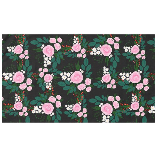 Eleganter Pink und Weiß Aquarellfarbe Farbe Farbe Tischdecke (Vorderseite (Horizontal))