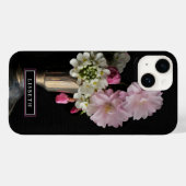 Eleganter Pink und White Floral iPhone Case (Rückseite (Horizontal))