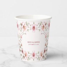 Eleganter Pink White Floral Paper Cup Pappbecher