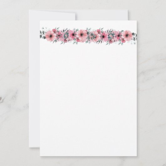 ELEGANTER PINK & WHITE INVITE EINLADUNG (Rückseite)