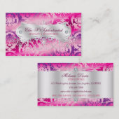 Eleganter pinkfarbener Lavendel-Damast-Strudel Visitenkarte (Vorne/Hinten)