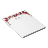 Eleganter Pinsel und Rote Rose nach Maß Notizblock (angewinkelt)