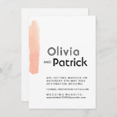 Eleganter Pinselstrich. Moderne, einfache Hochzeit Save The Date (Vorne/Hinten)