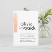 Eleganter Pinselstrich. Moderne, einfache Hochzeit Save The Date (Stehend Vorderseite)