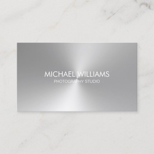 Eleganter Plädiert Professioneller Silber Metall Visitenkarte (Vorderseite)