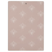 Eleganter Plaster Pink Peach Hübsch Floral Lotus Klemmbrett (Rückseite)