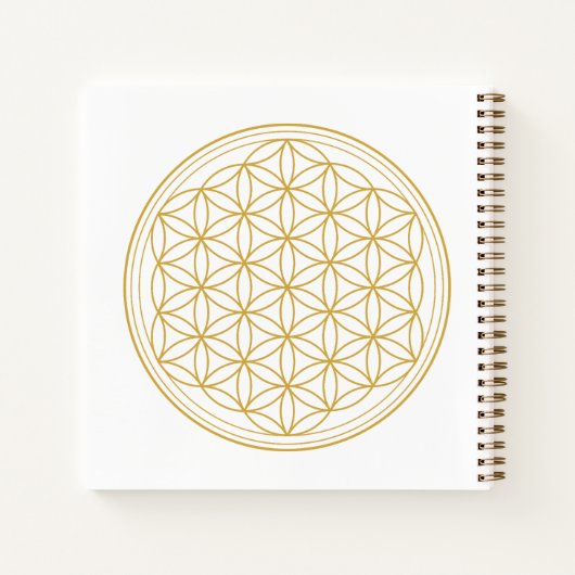Eleganter Platz - Goldene Blume Notizblock (Rückseite)