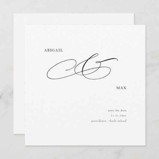 Eleganter Platz Hochzeit Speichern Sie das Datum Save The Date (Vorne/Hinten)