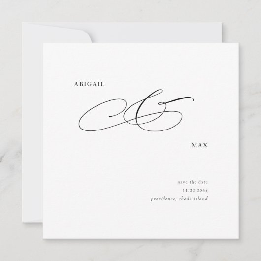 Eleganter Platz Hochzeit Speichern Sie das Datum Save The Date (Vorderseite)