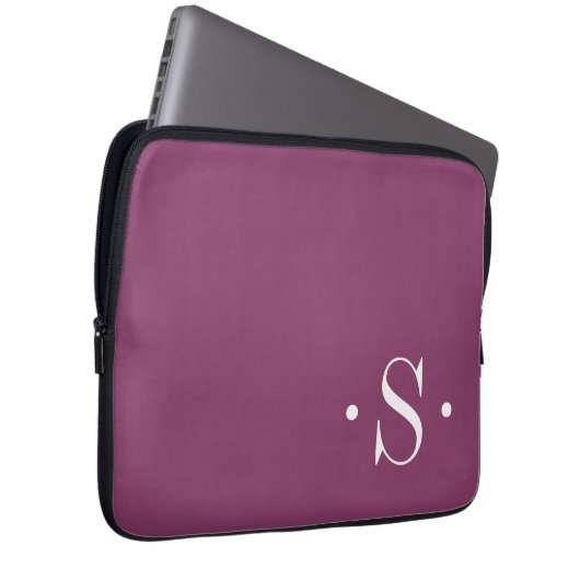 Eleganter Plum Monogram Laptop-Sieb Laptopschutzhülle (Vorne Rechts)