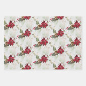 Eleganter Poinsettia & Eukalyptus Glitzer Weihnach Geschenkpapier Set (Vorderseite 3)