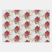 Eleganter Poinsettia & Eukalyptus Glitzer Weihnach Geschenkpapier Set (Vorderseite)