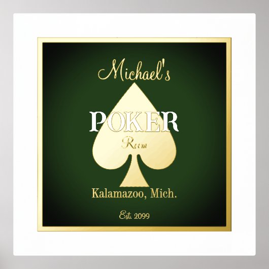 Eleganter Poker Kartenspielen Foil Akzent Foliendrucke (Vorderseite)