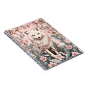 Eleganter Polarfuchs Rosa Blumen Notizblock (Rechte Seite)