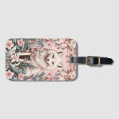 Eleganter Polarfuchs Rosa Blüten Gepäckanhänger (Vorderseite (Horizontal))