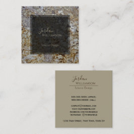 Eleganter, polierter Granit Grau, Rost & Taupe Chi Quadratische Visitenkarte