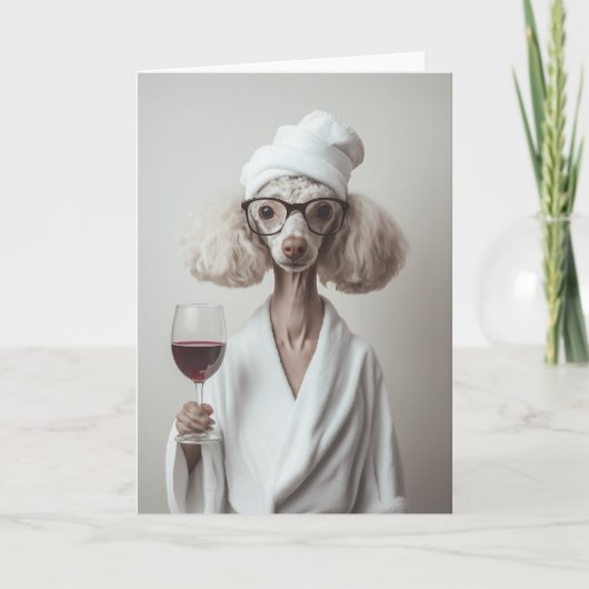 Eleganter Poodle Wellness-Center Moment Einladung (Vorderseite)