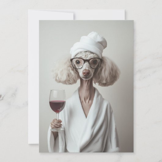 Eleganter Poodle Wellness-Center Moment Einladung (Vorderseite)