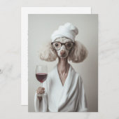 Eleganter Poodle Wellness-Center Moment Einladung (Vorne/Hinten)