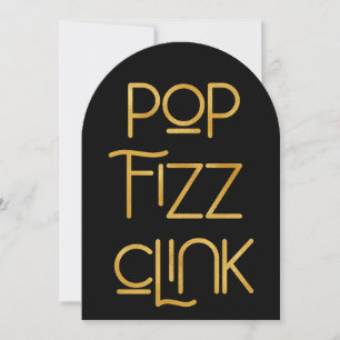 Eleganter Pop Fizz Clink Geburtstagsparty Einladung