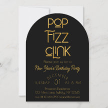Eleganter Pop Fizz Clink Neujahrsparty