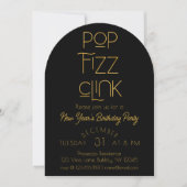 Eleganter Pop Fizz Clink Neujahrsparty Einladung (Vorderseite)
