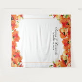 Eleganter Poppy Floral Wedding Foto Stand Hintergr Wandteppich (Vorderseite (Horizontal))