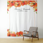 Eleganter Poppy Floral Wedding Foto Stand Hintergr Wandteppich (Beispiel)