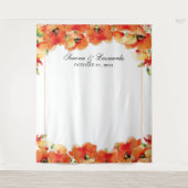 Eleganter Poppy Floral Wedding Foto Stand Hintergr Wandteppich (Vorderseite)