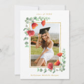 Eleganter Poppy Wasserfarbenflora 2 Foto Abschluss Ankündigung (Vorderseite)