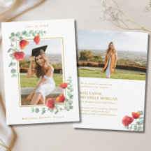 Eleganter Poppy Wasserfarbenflora 2 Foto Abschluss