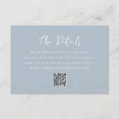 Eleganter Powder Blue QR Code Moderne Hochzeit Begleitkarte (Vorderseite)