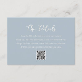 Eleganter Powder Blue QR Code Moderne Hochzeit Begleitkarte