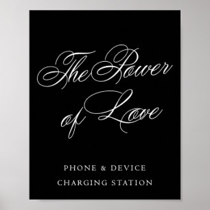 Eleganter Power der Liebe-Ladestation - Weißes Skr Poster