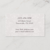 Eleganter prägeartiger Damast Visitenkarte (Rückseite)