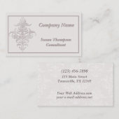 Eleganter prägeartiger Damast Visitenkarte (Vorne/Hinten)