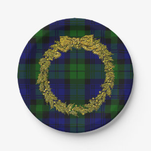 Eleganter prägeartiger StechpalmeWreath Blackwatc Pappteller