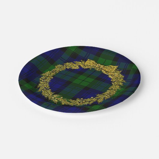 Eleganter prägeartiger StechpalmeWreath Blackwatch Pappteller (Schrägansicht)