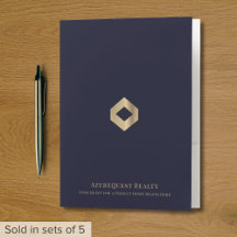 Eleganter Präsentationsordner Navy Gold-Logo