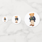Eleganter Preppy-Polo-Teddybär Konfetti (Rückseiten)