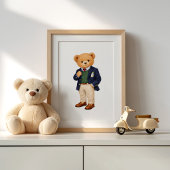 Eleganter Preppy-Polo-Teddybär Poster